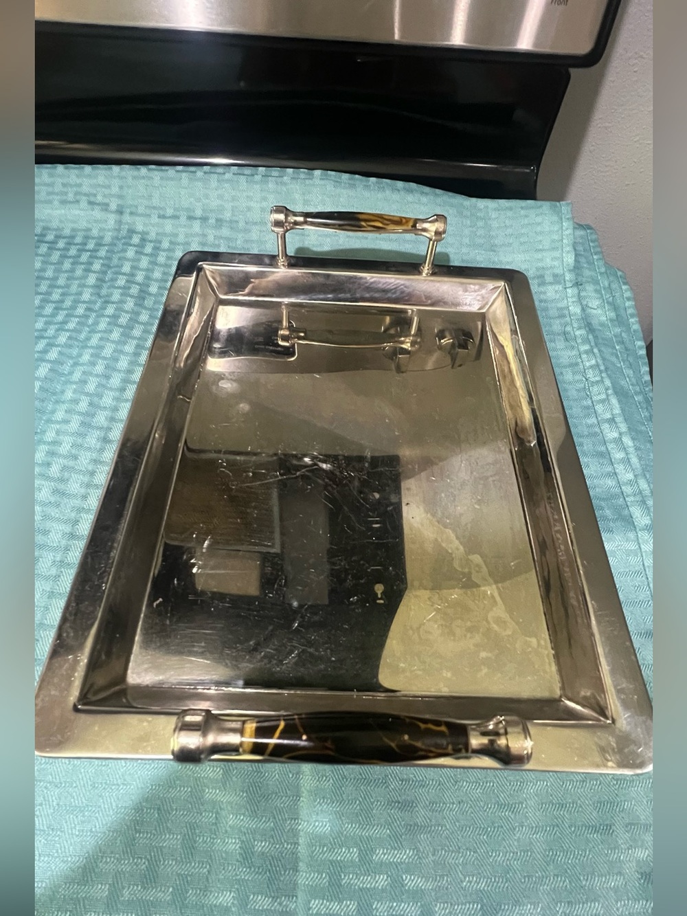 Ralph Lauren "Wentworth Tortoise" rectangular tray.